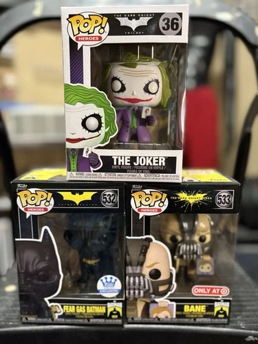 Funko Pop! Dark knight Batman set of 3 The Joker (Dark Knight) #36 Bane #533