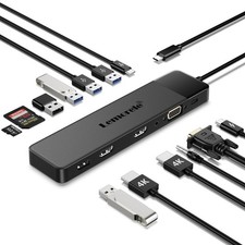 Lemorele TC200L USBC Hub 13-in-1 USB C Expansion Dock Adapter for Lenovo MacBook
