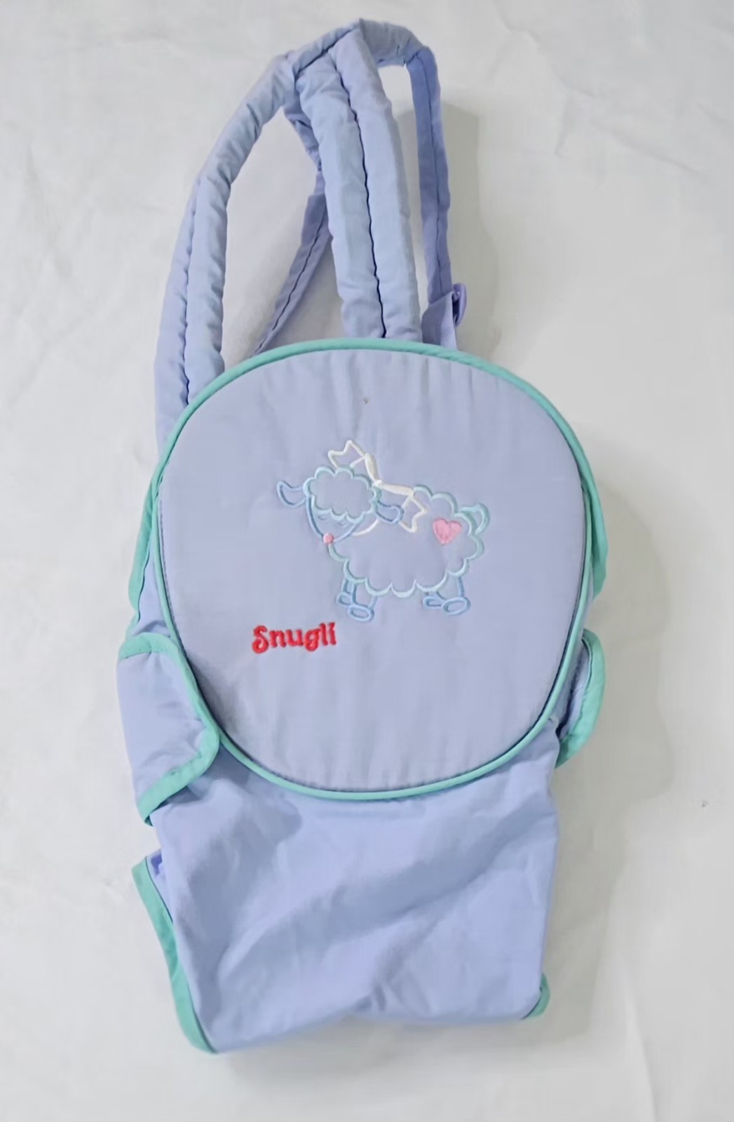 Vintage Snugli Baby Carrier Pastel Lamb Embroidery Soft Infa