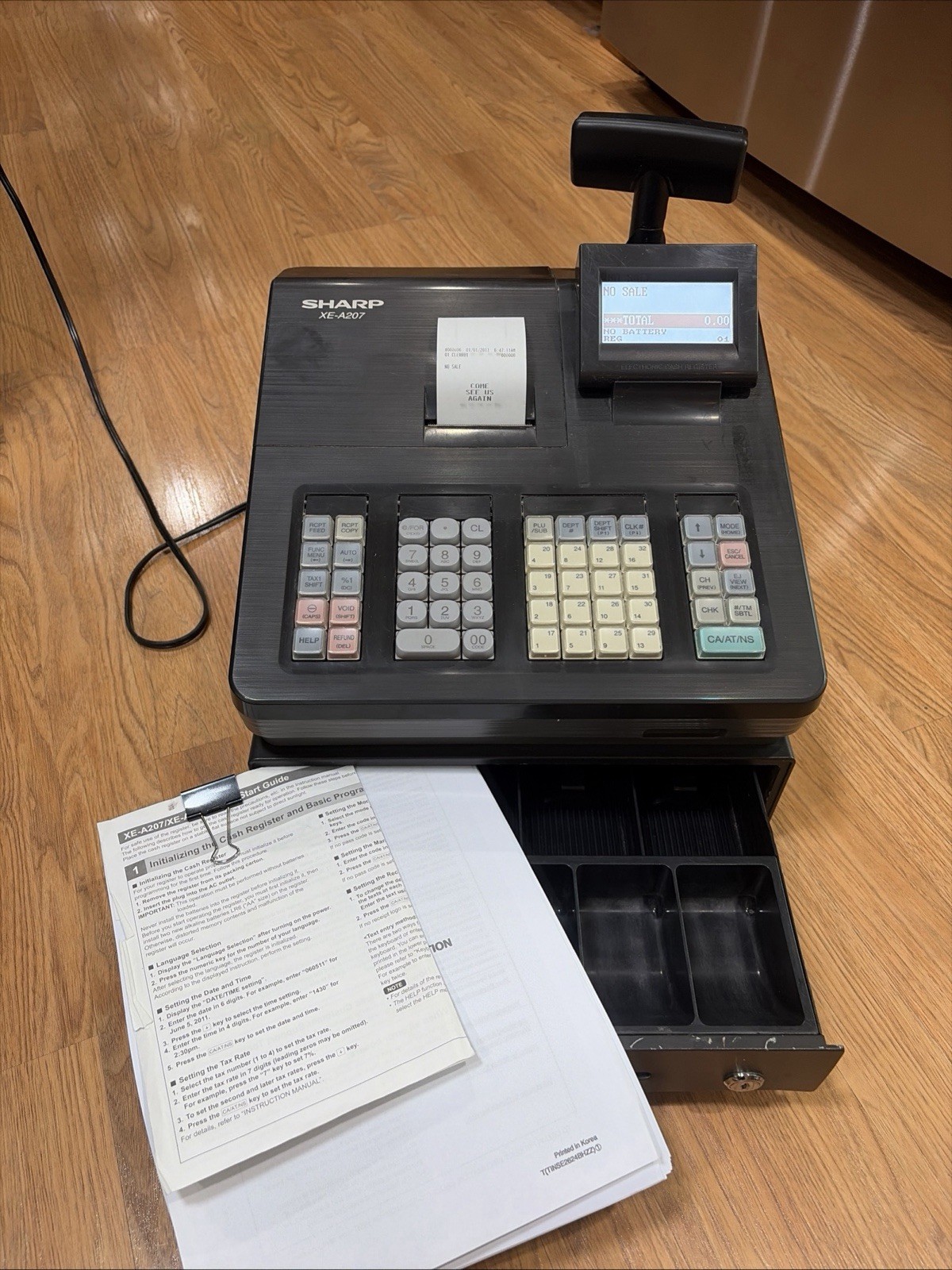 Sharp XE-A207 Control System Electronic Cash Register Tested Works No Key