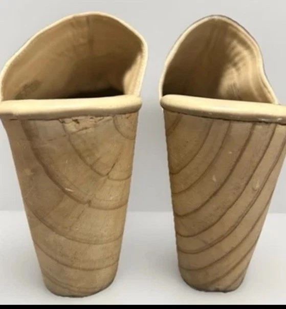 Zueco Free People Highland Park Mula Beige Gamuza Madera Grueso Retro Talla 9 Foto 4 de 4