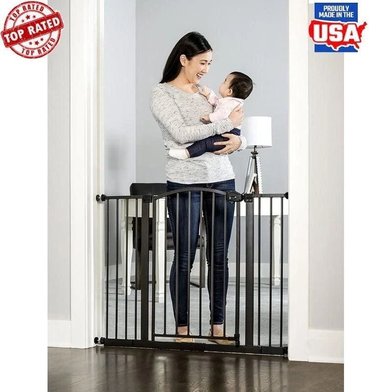 Bronze Arched Décor Safety Gate Swing Door Adjustable & Secure 30" Tall New