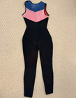 Women's Sleeveless Full-Length Neoprene Wetsuit Black Pink Blue Colorblock  — photo 1