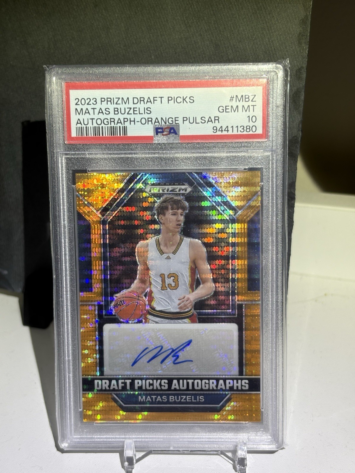 2023-24 Panini Prizm Draft Picks Matas Buzelis #DPA-MBZ Orange Pulsar Prizm /49