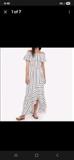 Express L/Petite 100% Cotton Lined Off-shoulder Ruffle Maxi Dress, Summer,beach