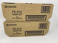 Lot of 2 Genuine Kyocera TK-312 TK312 1T02F80US0 Black Toner Kits For FS-2000D