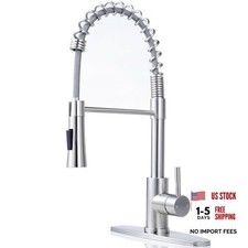 Kitchen Sink Faucet with Pull Down Sprayer Stainless Steel Bar Brushed Nickel