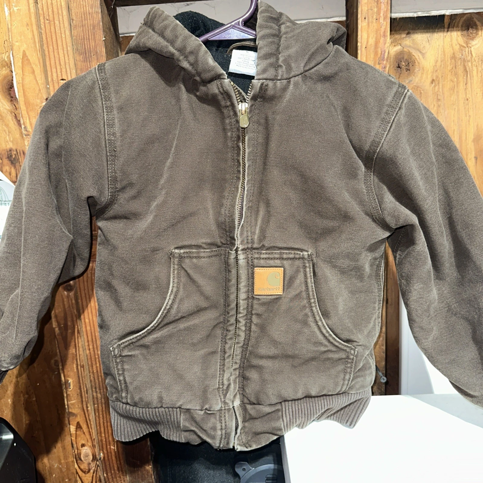 Carhartt Hoodie Jacket Kids Size 5 Brown