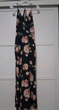 Lush Black Peach Floral Women's Dress Size Small
