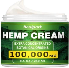 Healpark hemp Cream - 8.5 fl oz -with Arnica,MSM, 8 Fl Oz 8 (Pack of 1)