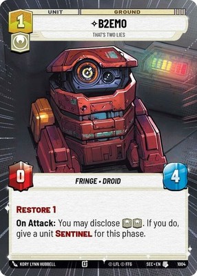 1X-B2EMO - That's Two Lies - Hyperspace Foil-SWU06-Secrets of Power-Star Wars Un
