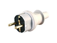 Schutzkontaktstecker IP44 250V 16A Grau Bruchfest Pvc Kopp SpritzwassergeschüTzt