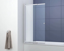 Modern Shower Bath Screen Panel 1400x830mm Chrome | Reversible Left/Right Fit