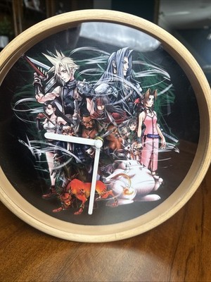 Final Fantasy VII Wall Clock with Bamboo Frame Quartz Movement