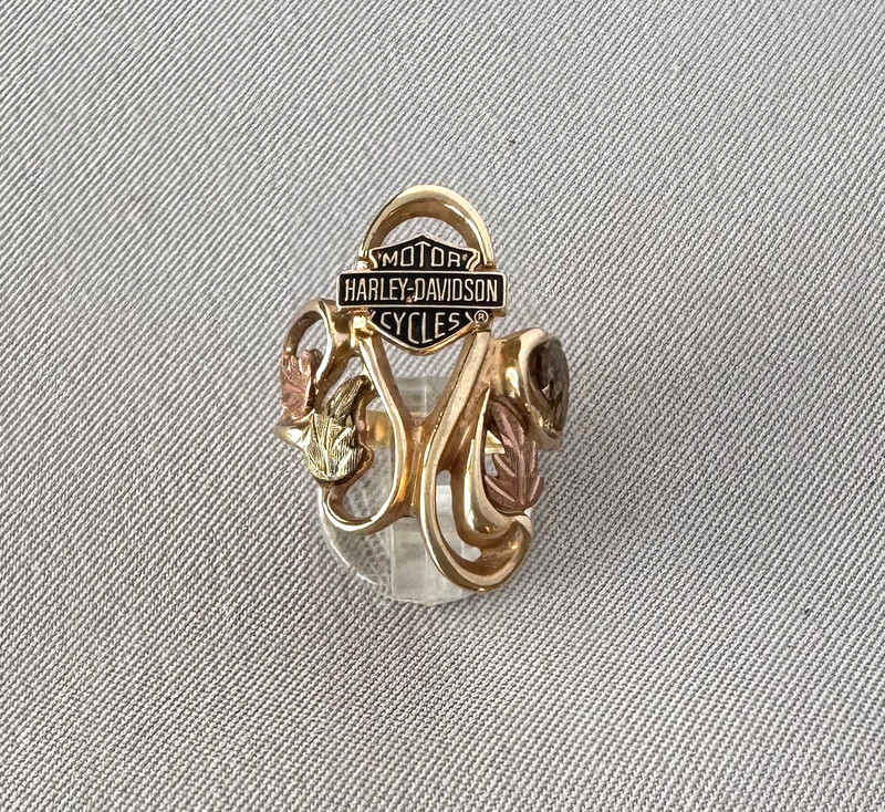 10K Yellow Gold HARLEY DAVIDSON RING Official Licensed Product Size 6 1/4;A848