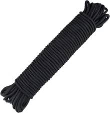 6MM Black Nylon Rope: Thick Nylon Washing Line 30M Solid Binding Hanging Twis...