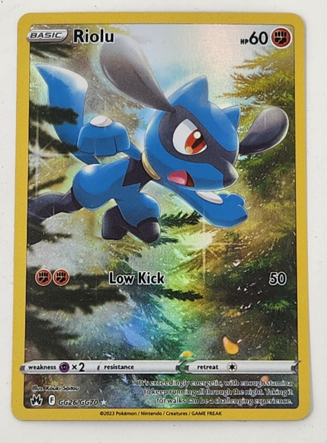 Pokemon TCG Card Riolu GG26/GG70 Crown Zenith: Galarian Gallery Holo New NM