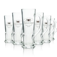 6x K&ouml;stritzer Bier Glas Krug 0,3l Sahm Seidel Henkel Gl&auml;ser Pils Kr&uuml;ge Export