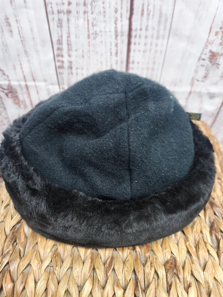 De Colección Gorro de Piel de Tortuga 100% Lana Clásico Sombrero Negro Hecho en EE. UU. Único Suave Foto 3 de 4