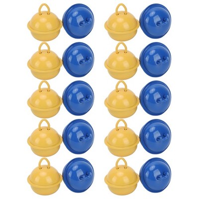 20x Jingle Bells Approx 0.9in Yellow And Blue Eco Friendly Christmas Bell Fo SET