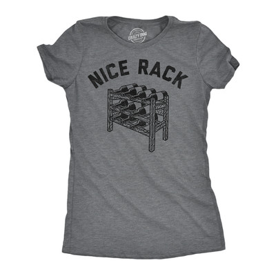 Womens Funny T Shirts Nice Rack Sarcastic Wine Graphic Novelty Tee for Ladies