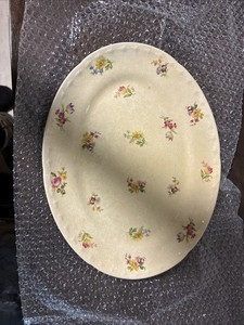 VINTAGE 1930s Crooksville China Little Bouquet 13" Floral Serving Platter
