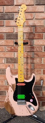 Warmoth MJT Relic Stratocaster Shell Pink Dimarzio With Case