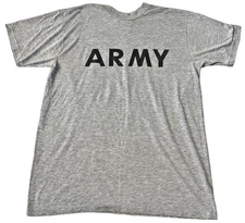 US Army Physical Training Short Sleeve Shirt Men's Size Medium USA UNICOR Gray