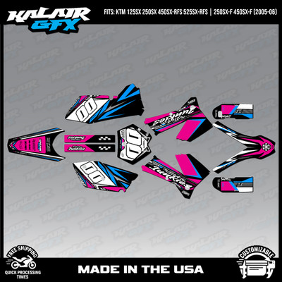 Graphics Kit for KTM 125SX 250SX 250SX-F 450SX-F (2005-06) Rugged Series-Magenta
