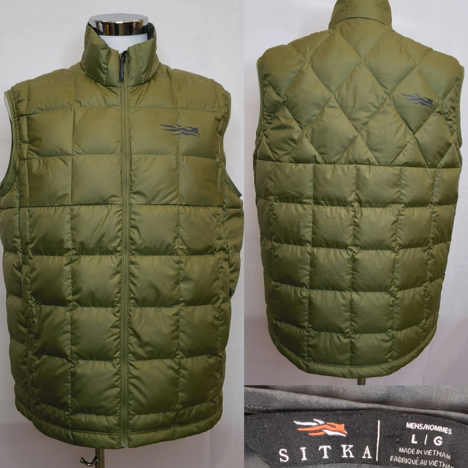 Sitka Gear Micro Down Vest Men's L Green Quilted #W4919