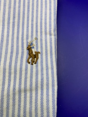 NWT Polo Ralph Lauren Boys Sz 10 Oxford Stripe Blue LS Button Down Shirt Classic - Picture 9 of 11