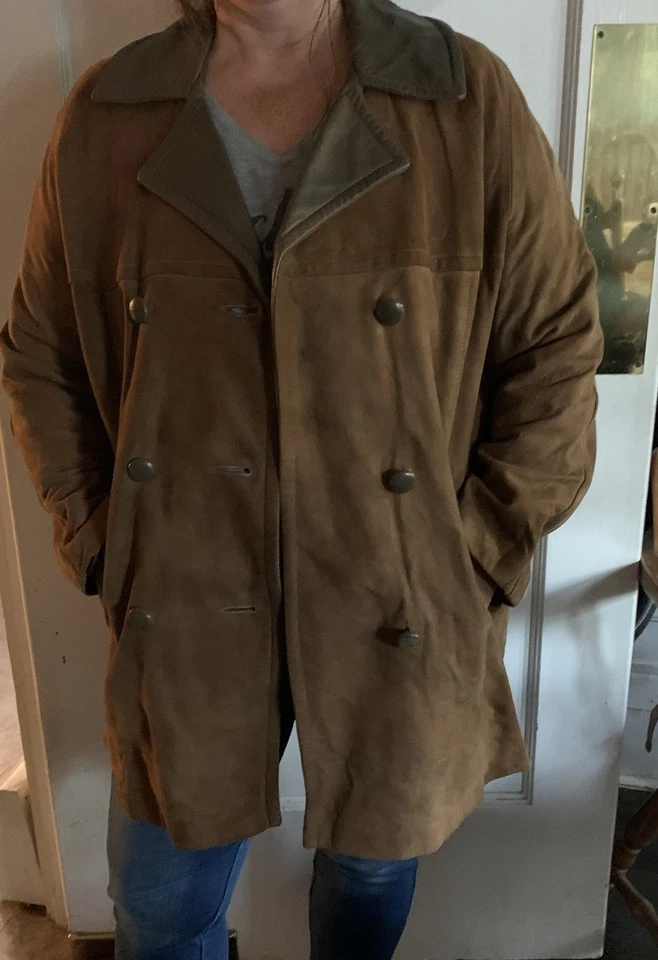 Vintage Woman’s XL Petite ? Suede Pleather Jacket 80s Lined Fall Hippie Classic - Image 2 of 4