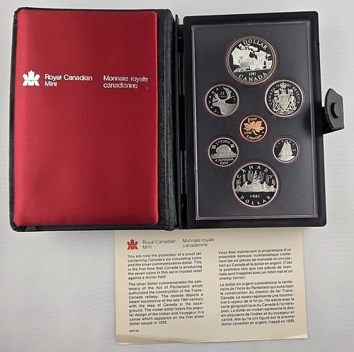 1981 Canada Silver Dollar Proof Set - Train