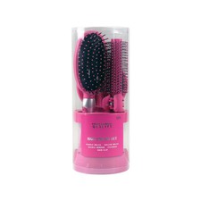 5-Piece Hair Brush Set, Adults and Teens, Pink