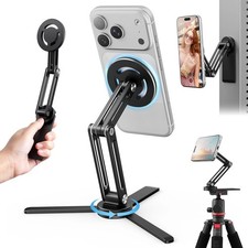 Aluminum Magsafe Phone Tripod, Dual-Sided Magnet 1/4" Screw Black