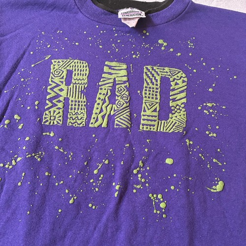 Vtg Boys Tomorrows Generation Skate Sweatshirt 80s 90s Geometric Purple Size 12 - Picture 2 of 4