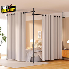 Room Divider Height and Width Adjustable No Drilling Curtain Rod Heavy Duty.....