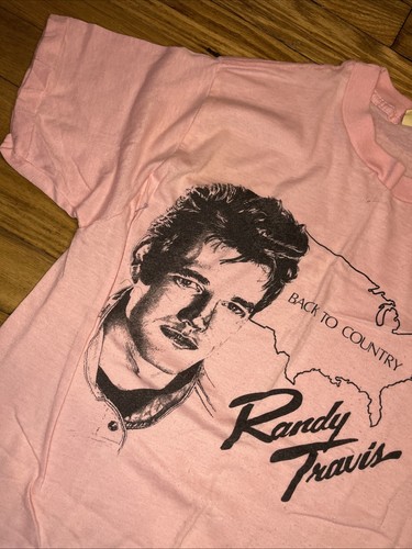 Vtg Screen Stars 1988 Randy Travis Back To Country Concert Tour Pink T Shirt L - Picture 5 of 8