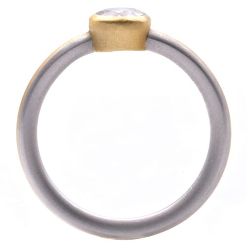 Meister Trauringe Bicolor Diamant Solitär Ring in 950er PT/ 900er GG Gr. 54 - Bild 5 von 8