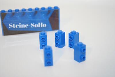 Lego (c) 5x Konverter - 1x1x2 - blau - 32952 - Ritterburg, Castle