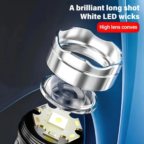 120000000Lumens Super Bright LED Tactical Flashlight USB Rechargeable Work Light - Picture 6 of 9