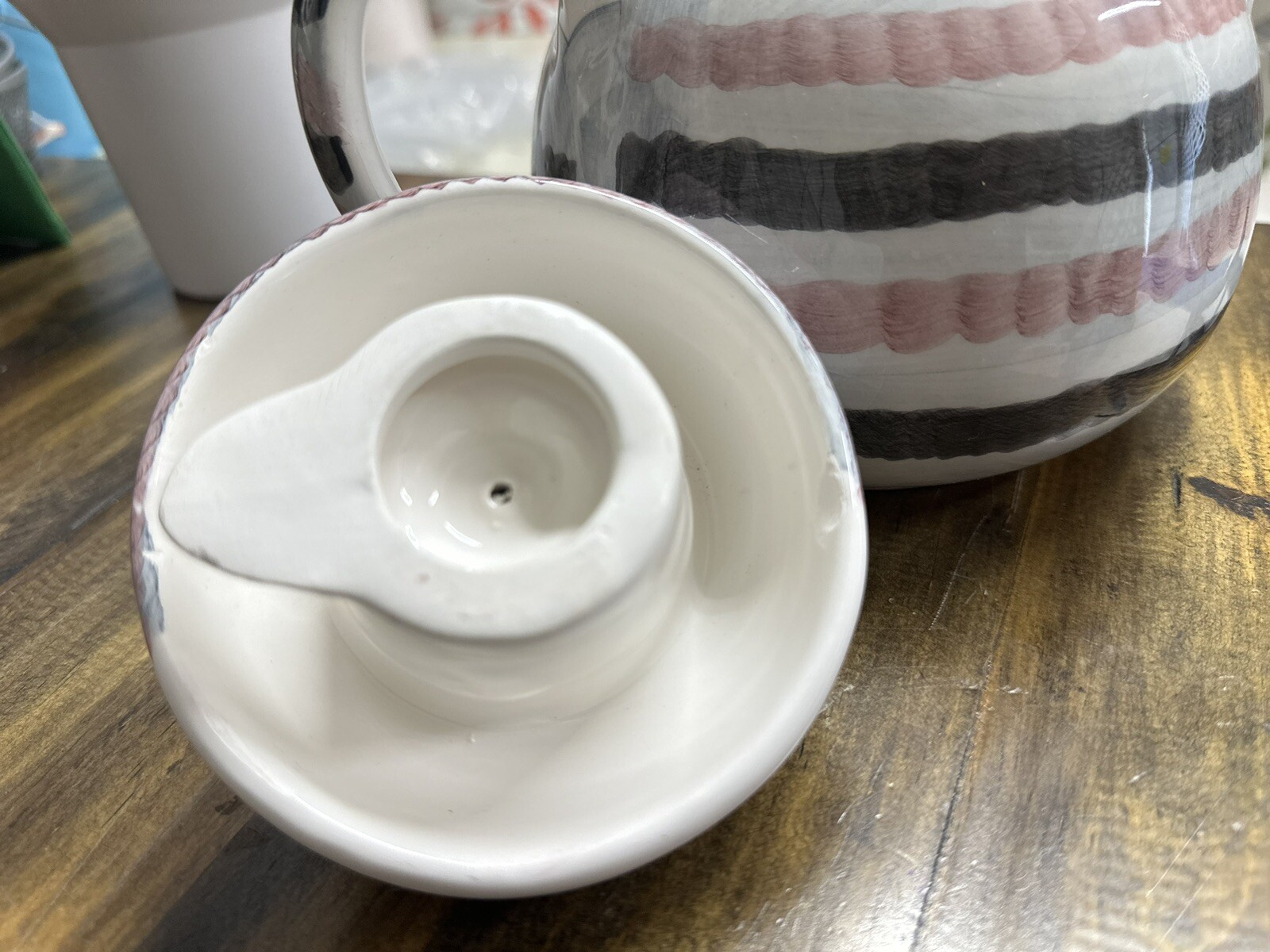 Tj Maxx Roll Poly Cat Teapot W/basket Of Fish eBay