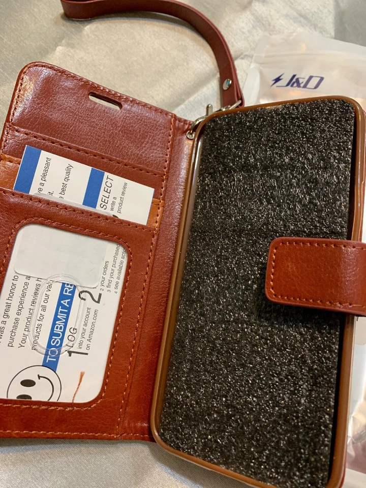 J&D Tech wallet folio - HTC 10 - brown leather - Image 2 of 3