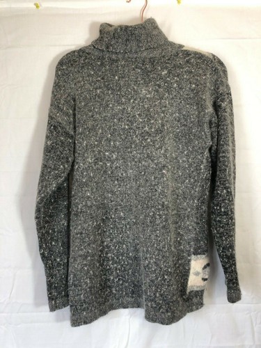 Suéter Segue Gris Para Mujer Talla M Manga Larga Cuello Alto Seda/Lana/Pelo de Conejo - Imagen 2 de 4