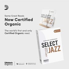 D'Addario Organic Select Jazz Unfiled Soprano Sax Reeds - 10 Per Box