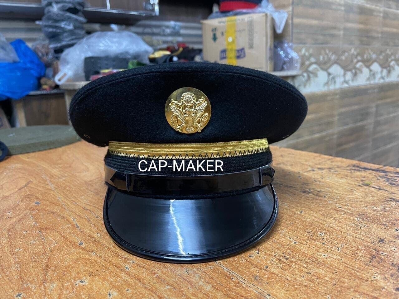 Vintage USAF Officer Fur Felt Dress Blue Service Cap Size 10.24