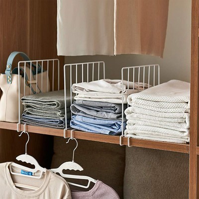 Closet Dividers Iron White Shelf Divider Wardrobe Separators For