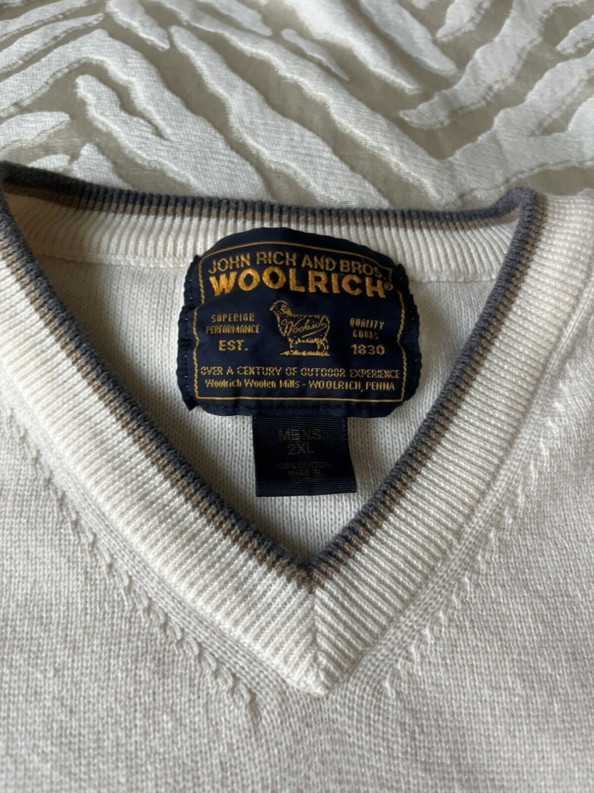 Woolrich Men Beige/Tan Cotton Knit Sweater Sweats… - image 2
