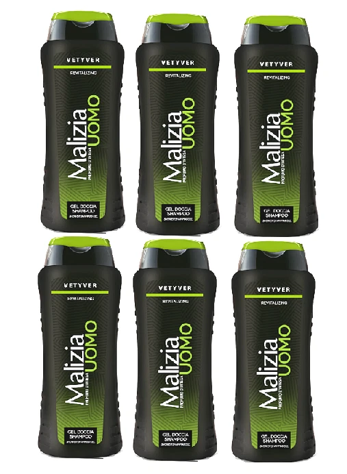 MALIZIA VETYVER -2 IN 1- DUSCHGEL&SHAMPOO 6x250ml