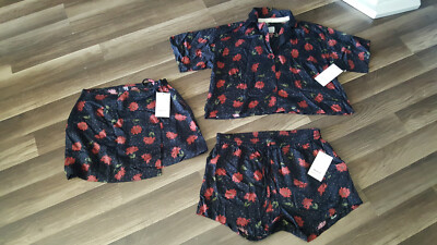 RVCA  women's Small size  3 piece floral summer set 100% viscose  NWT